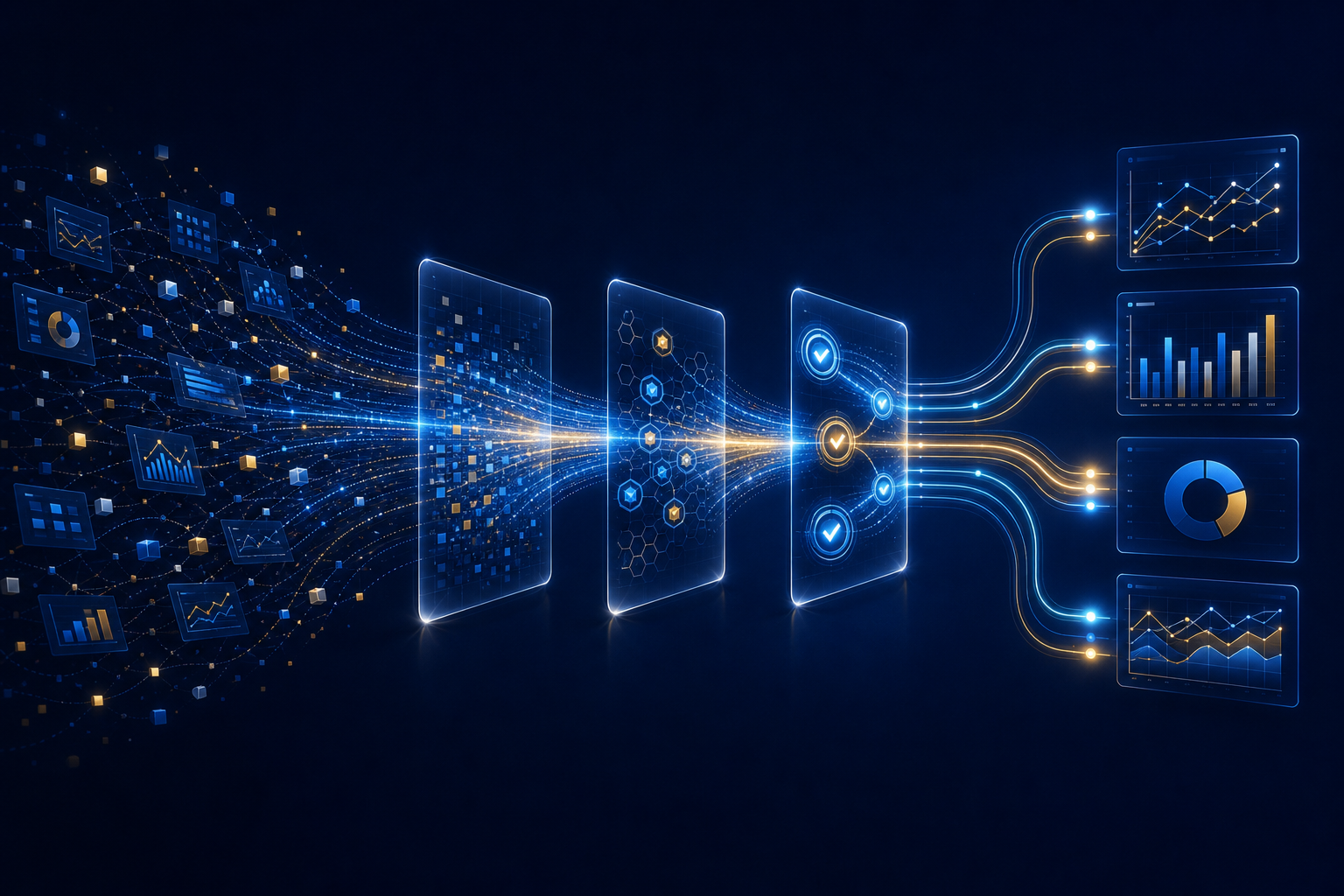 Abstract trusted KPI streams passing through validation gates