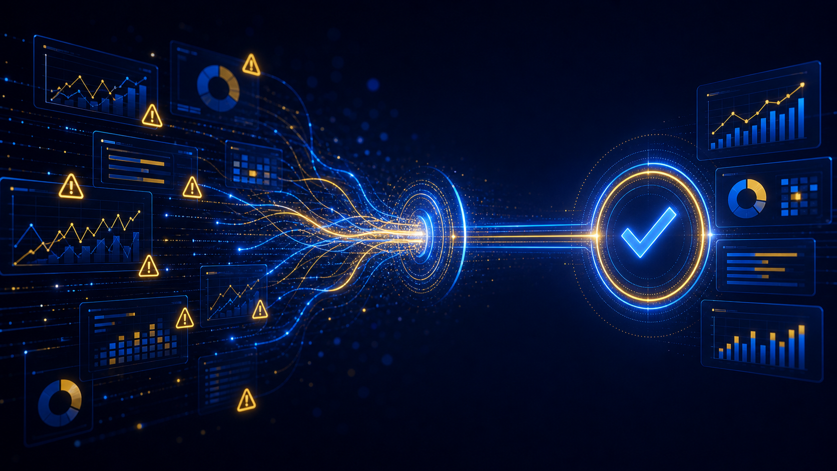 Mismatched dashboards being reconciled into a trusted analytics signal